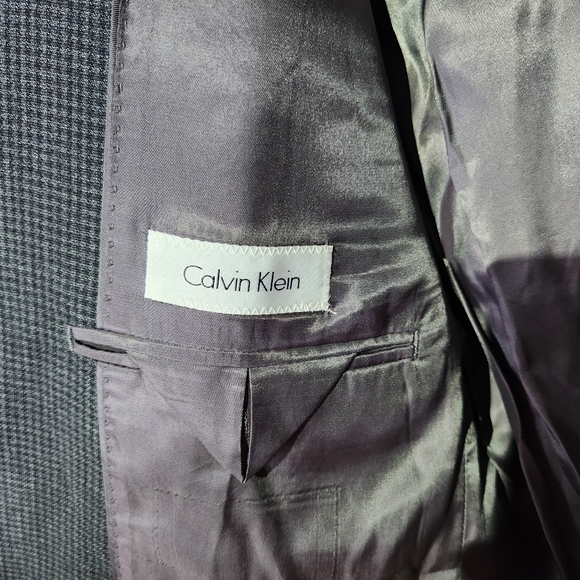 Calvin Klein Men's 100% Wool Classic Gray Blazer, Size 44S - Picture 9 of 11